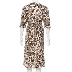 Robe En Soie Diane Von Furstenberg Martina - Taille 2 - Occasion Très Bon État - Style Animal Print